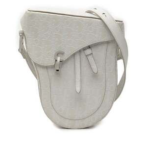 CHRISTIAN DIOR White Leather Shoulder Bag
